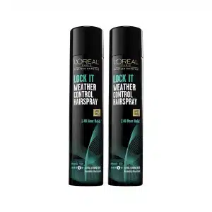 L'Oreal Paris Advanced Hairstyle - Lock It - Weather Control Hairspray - Anti Frizz - Net Wt. 8.25 OZ (234 g) Per Can - Pack of 2 Cans